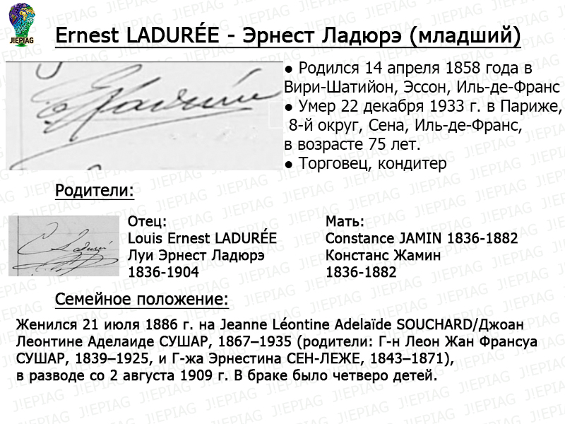 Ernest LADURÉE Эрнест Ладюрэ (младший) Ларюди ладури laduree история кондитерской jepiag J!EPIAG блог